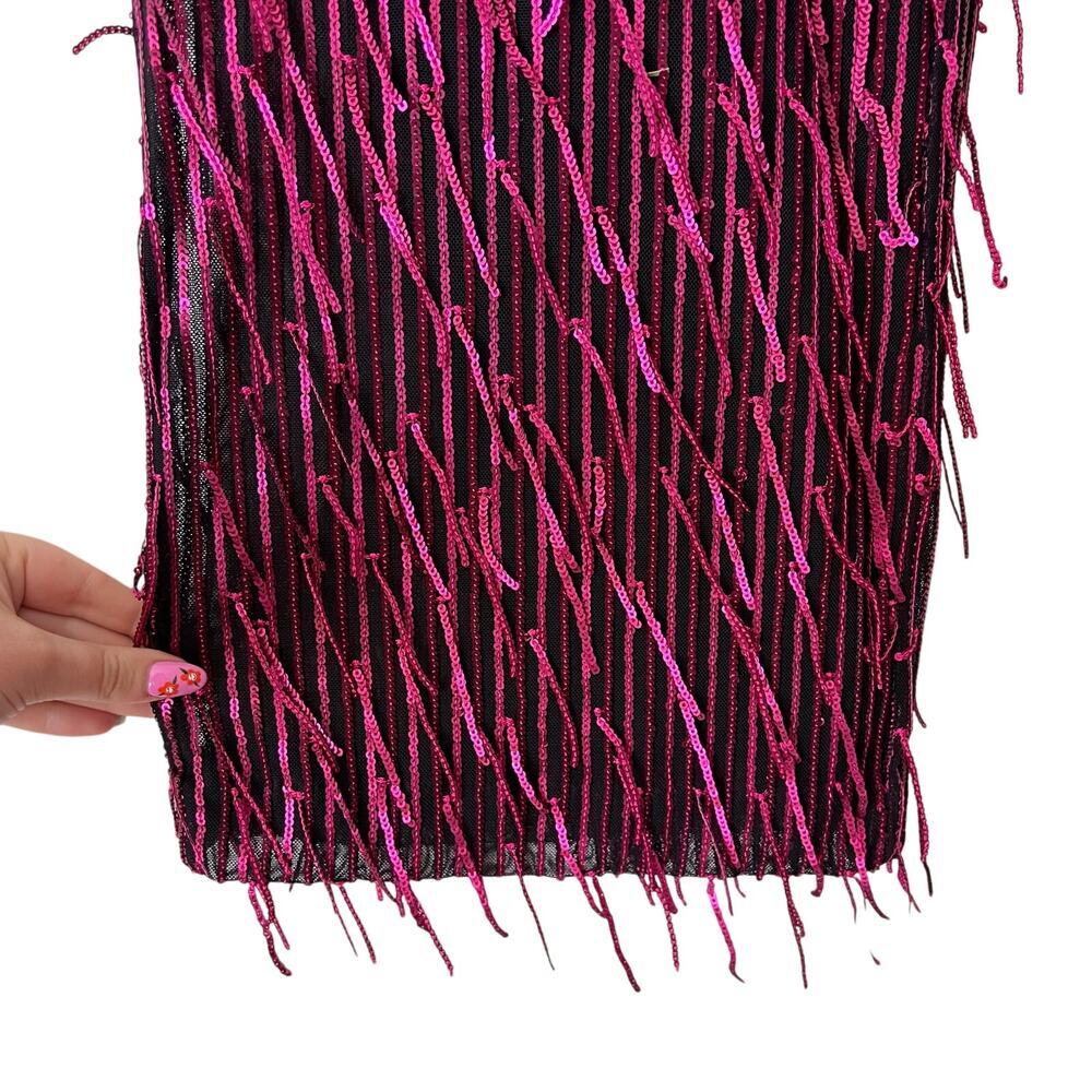 Anthropologie Maeve Fringed Sequined Wide-Leg Pants Size 10 - Picture 3 of 6